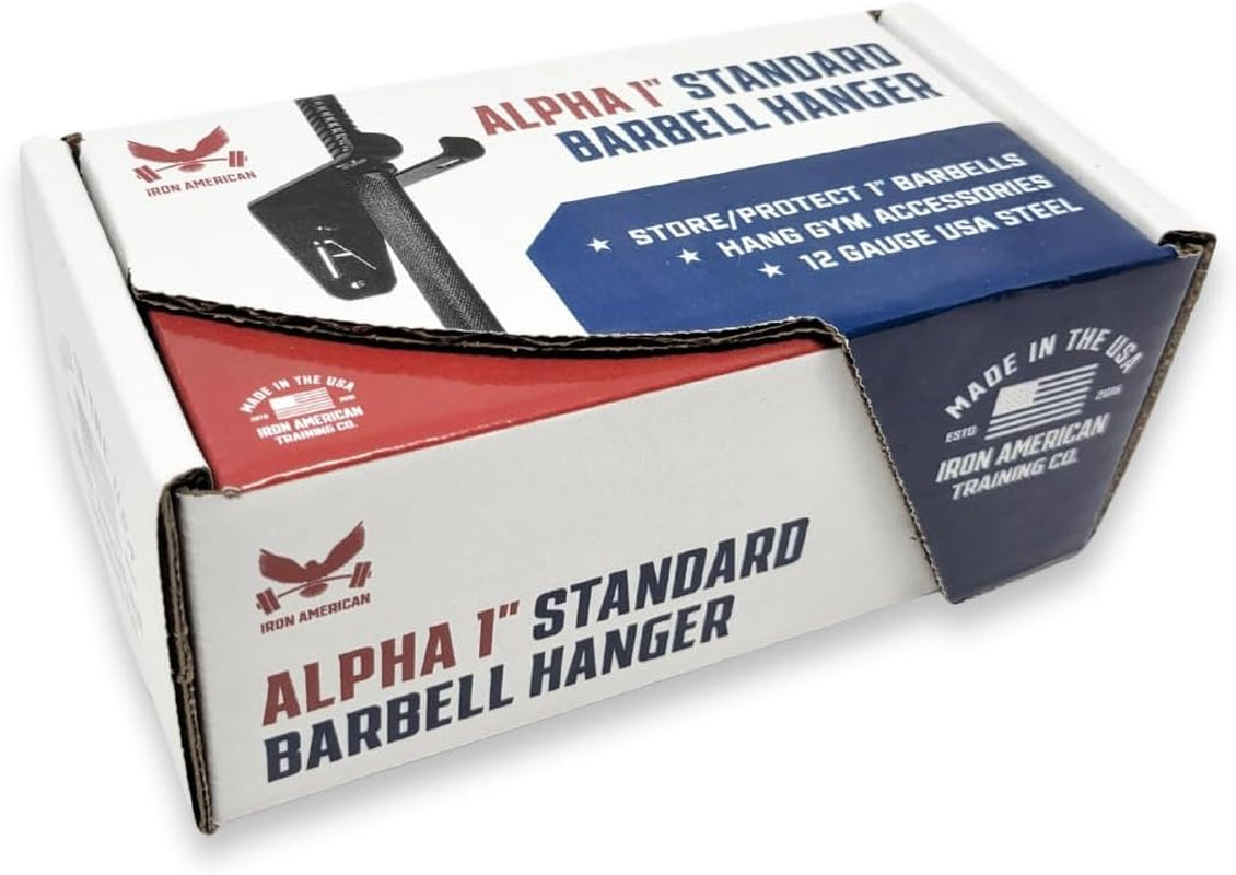 Alpha Barbell Wall Mount Storage - Multi-Use Holder for Standard Olympic Barbells, 100+ Pound Capacity, Includes Hardware, Dimensions: 4.25 x 6.75 x 7.25 Inches