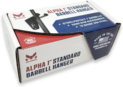Alpha Barbell Wall Mount Storage - Multi-Use Holder for Standard Olympic Barbells, 100+ Pound Capacity, Includes Hardware, Dimensions: 4.25 x 6.75 x 7.25 Inches