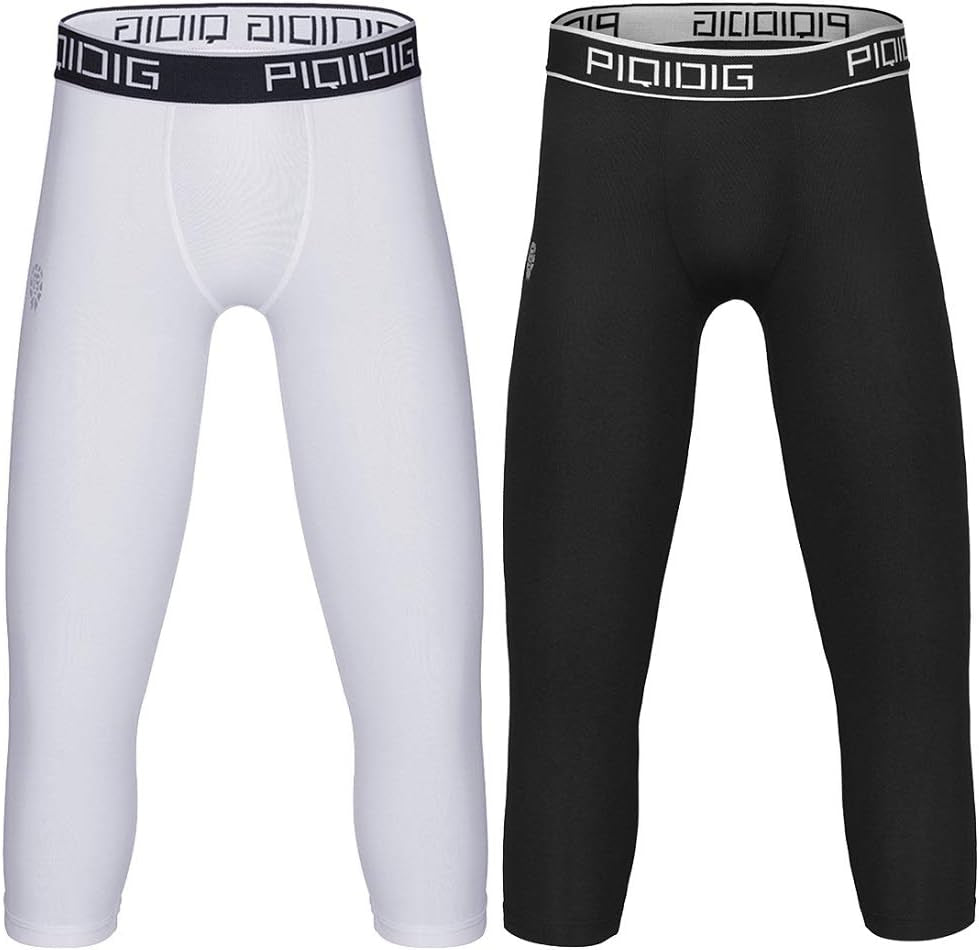 Youth Boys 3/4 Compression Basketball Tights and Sports Capris Leggings