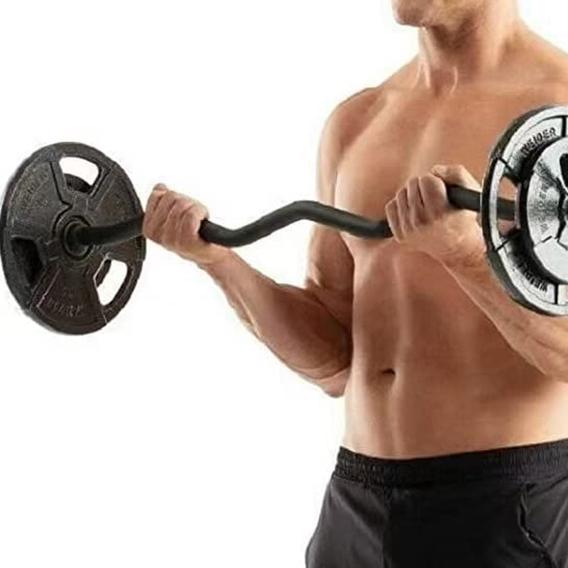 Olympic Barbell 47-Inch & 86-Inch EZ Curl Weight Bars – 350 lb and 1500 lb Capacity Chrome Barbells for Home and Gym Strength Training, Weightlifting, and Powerlifting