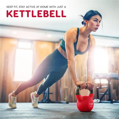 Neoprene Coated Cast Iron Kettlebells, 5-65 LB with Wide Grip Handle and Flat Bottom for Versatile Home Gym Workouts - Available Individually or as a Set