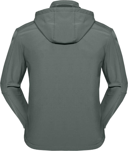 Men's Softshell Jacket with Removable Hood and Fleece Lining by