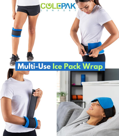 Reusable Hot & Cold Gel Ice Packs for Pain Relief and Swelling - 4 Piece Set for Joint and Muscle Soreness (Knees, Back, Shoulder, Foot)