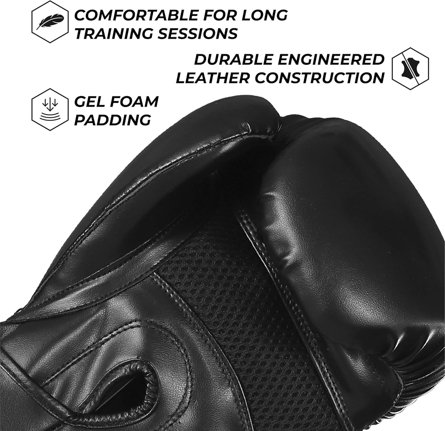 Essential Gel Boxing Gloves for Men and Women - Ideal for Kickboxing, MMA, Muay Thai, Heavy Bag Training, and Sparring