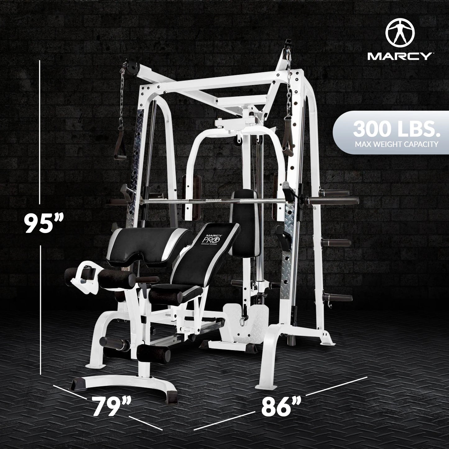 Pro Smith Cage Total Body Workout System in White