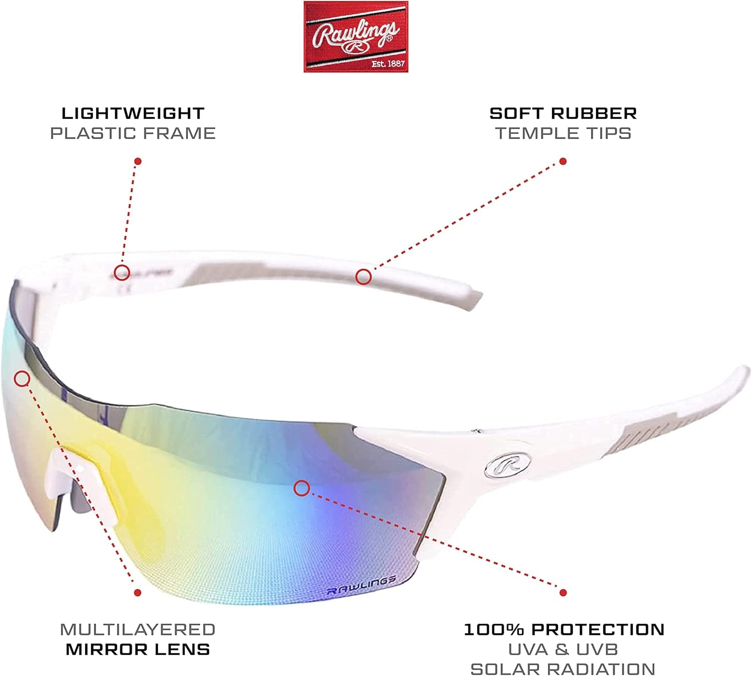 Sporting Goods 1801 Sunglasses in White and Blue