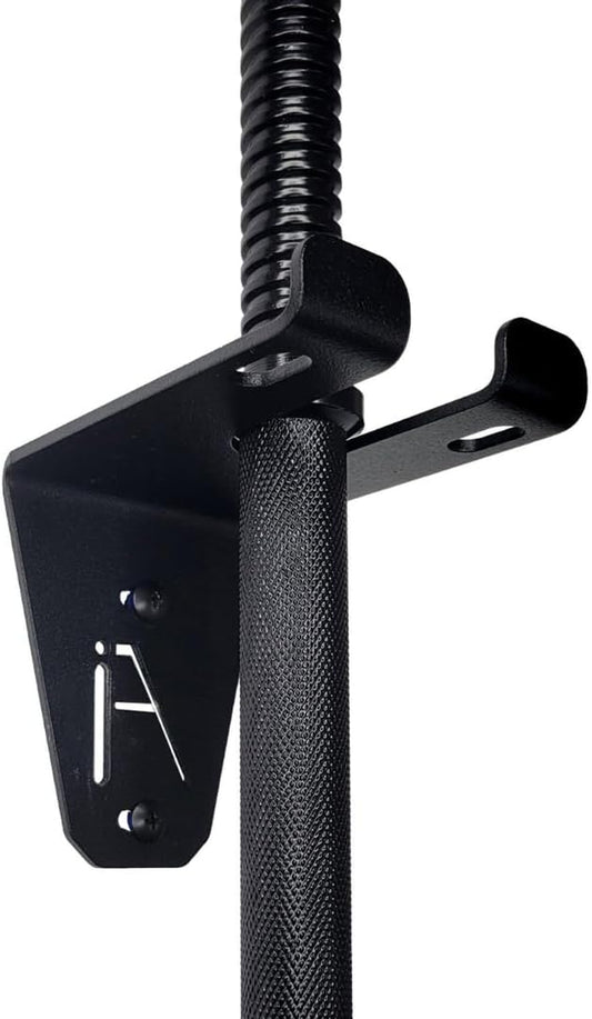 Alpha Barbell Wall Mount Storage - Multi-Use Holder for Standard Olympic Barbells, 100+ Pound Capacity, Includes Hardware, Dimensions: 4.25 x 6.75 x 7.25 Inches