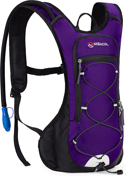 Hydration Pack - 2L Water Bladder Backpack for Running, Biking, Hiking, and Festivals