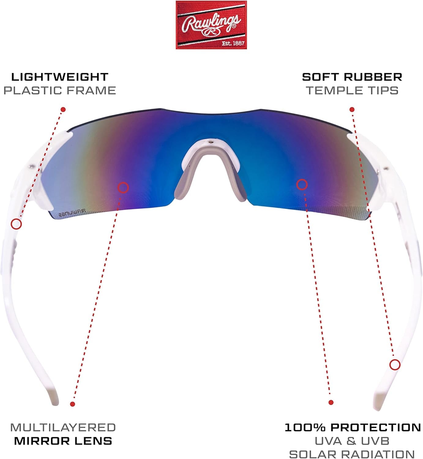 Sporting Goods 1801 Sunglasses in White and Blue