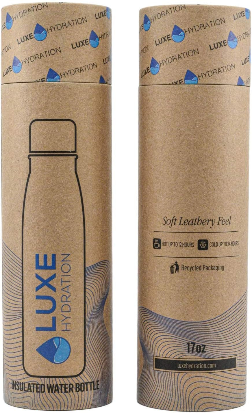 17oz Insulated Travel Water Bottle - 18/8 Stainless Steel, Double-Wall Vacuum Design - Keeps Beverages Cold for 24 Hours and Hot for 12 Hours - Leakproof and Reusable - Coral