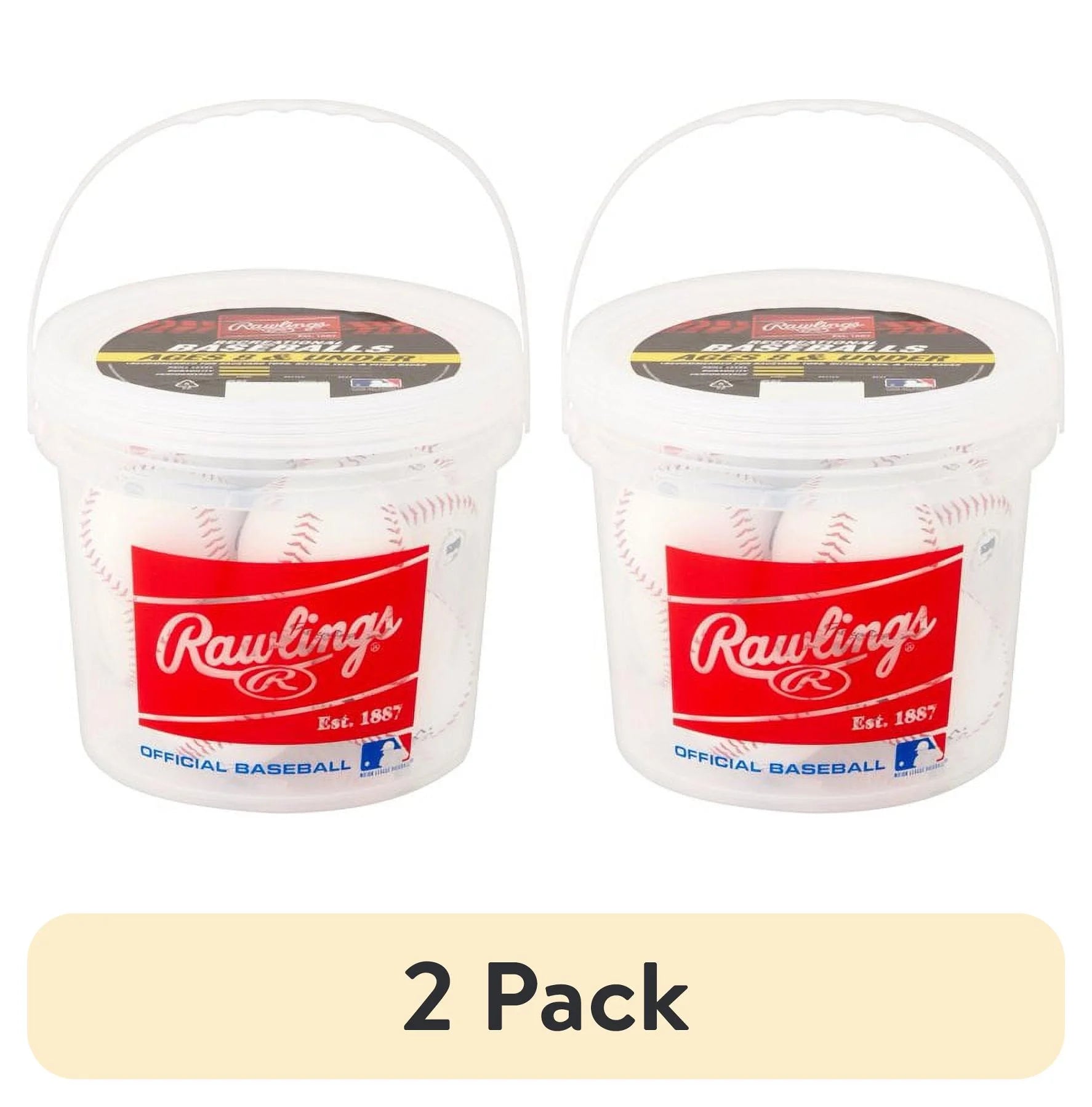 Official League Recreational Practice Baseballs (16 Pack) - Youth/8U OLB3 with Bucket - 8 Count