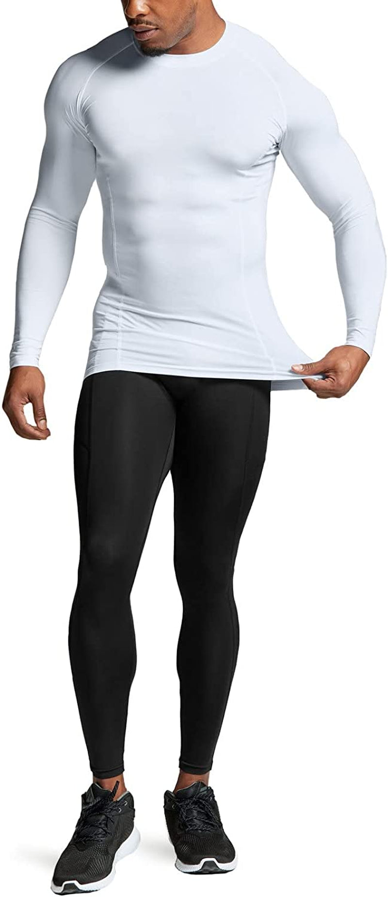 Men's UPF 50+ Long Sleeve Compression Rash Guard for Water Sports and Athletic Training