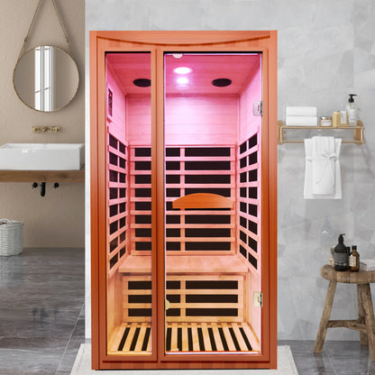 Genreen 2-Person Steam Sauna, Traditional Sauna for Home, Home Spa Sauna, Indoor Sauna