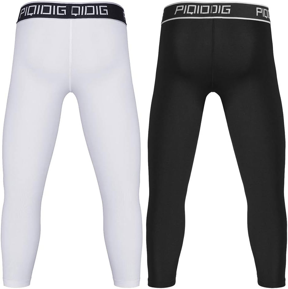 Youth Boys 3/4 Compression Basketball Tights and Sports Capris Leggings