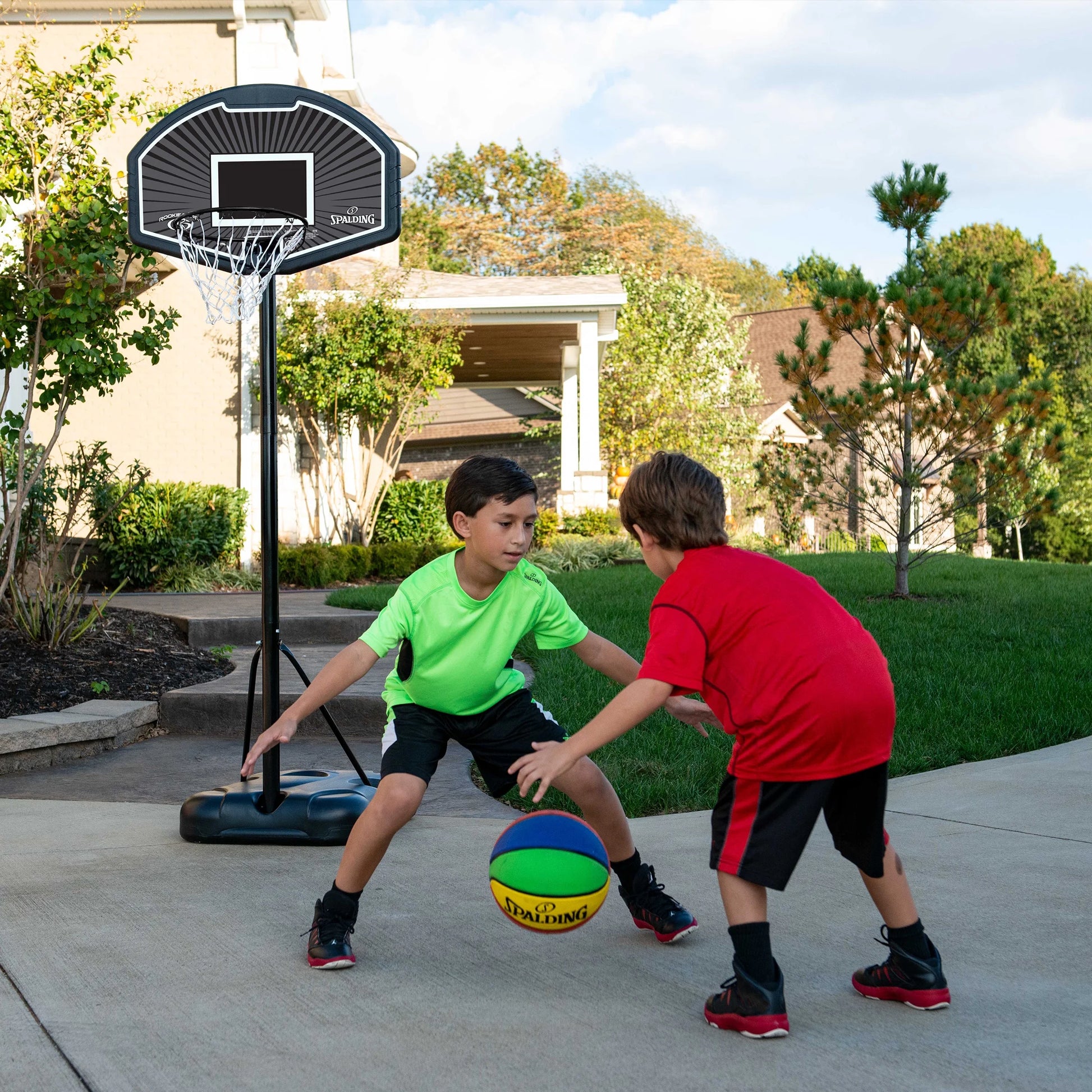 32-Inch Portable Basketball Hoop with Eco-Composite Backboard and Adjustable Height for Outdoor Use