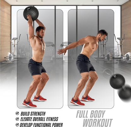 Weighted Slam Balls - 10-40 lbs Durable PVC Sand-Filled Exercise Balls for Core Strength Training