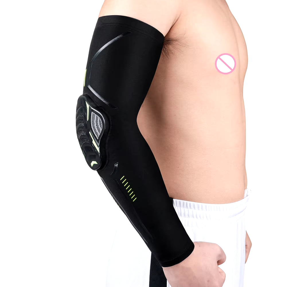 Sports Arm Guard Compression Sleeve - Crashproof Elbow Protection with UV Shield for Running, Fishing, and Cycling